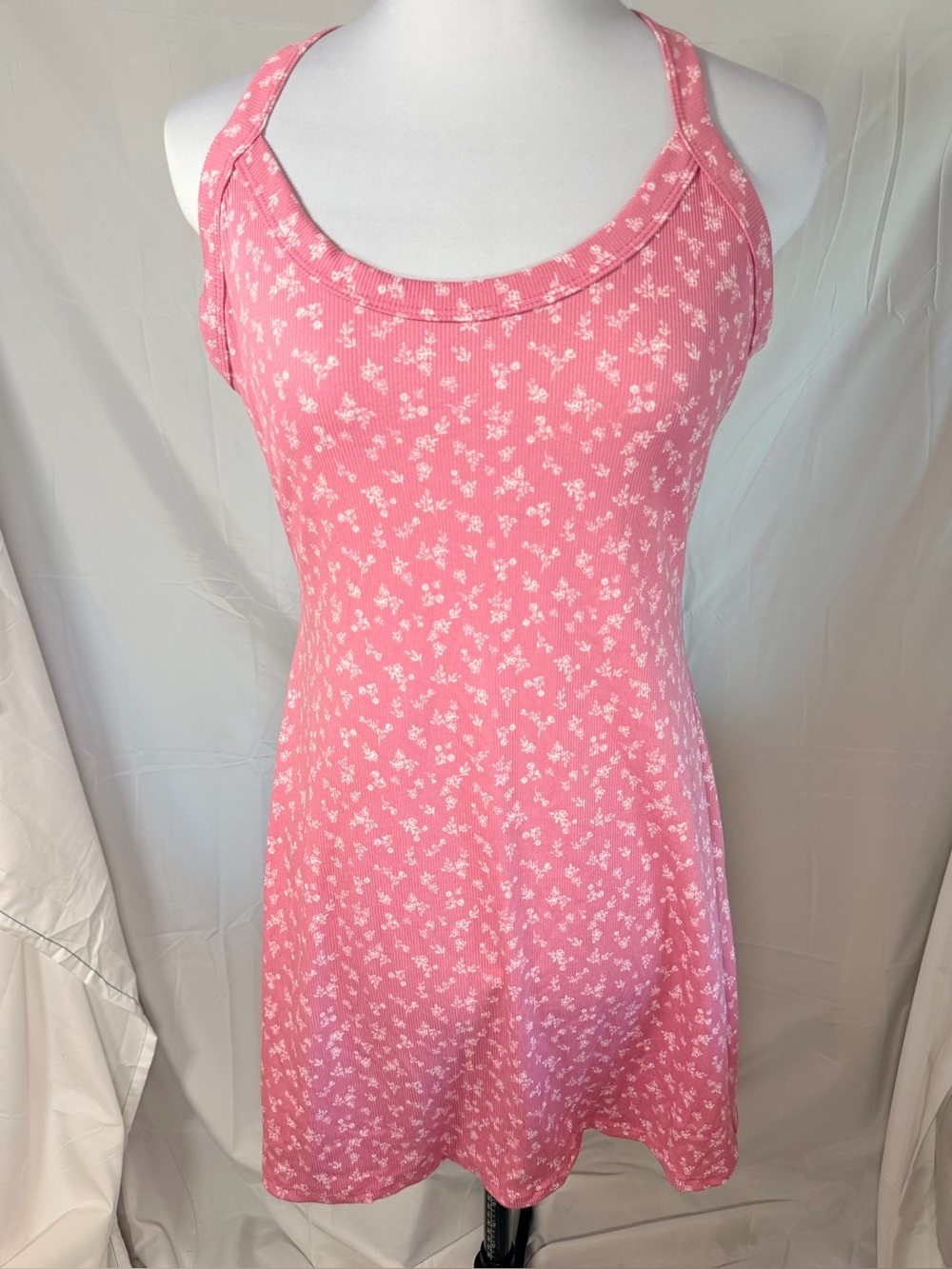 🛍️See You Monday pink floral ribbed mini dress Jrs XL